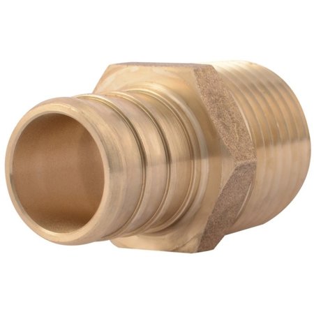 SHARKBITE Pipe Connector, 3/4 x 1/2 in, Barb x MNPT, Brass, 160 psi Pressure UC138LFA